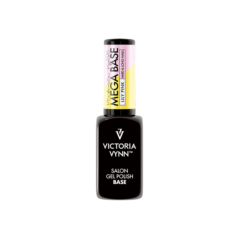 salon gel polish mega base hard & long nails lilly pink